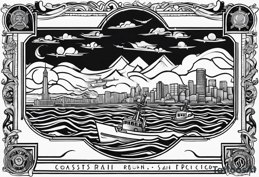Coast Guard San Francisco map tattoo idea
