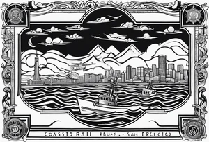 Coast Guard San Francisco map tattoo idea