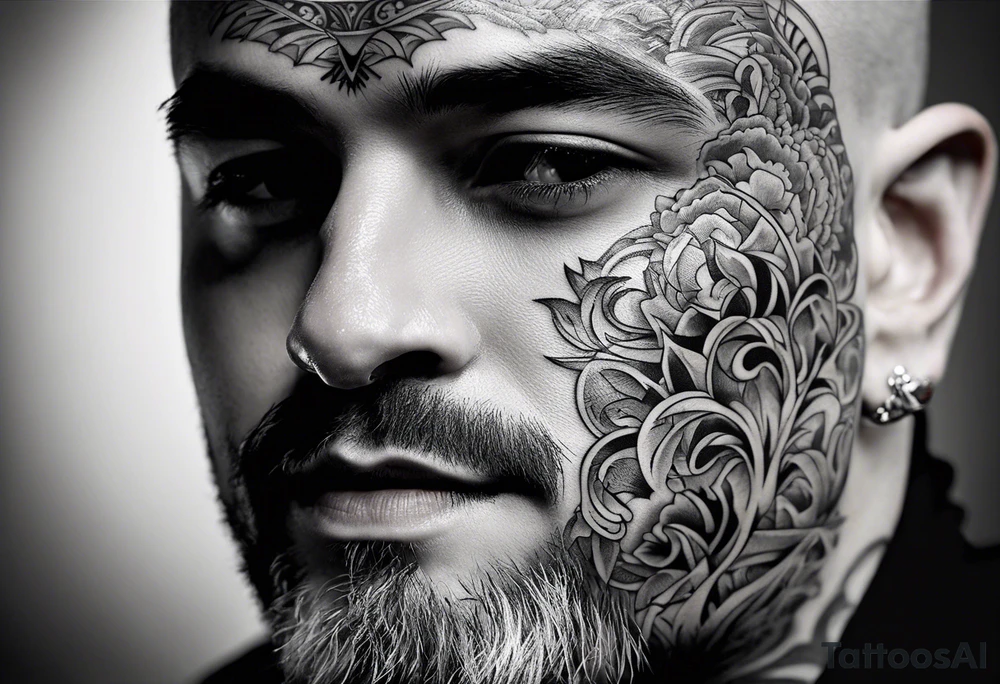 the word ace on the neck with black filled in reverse tattoo idea