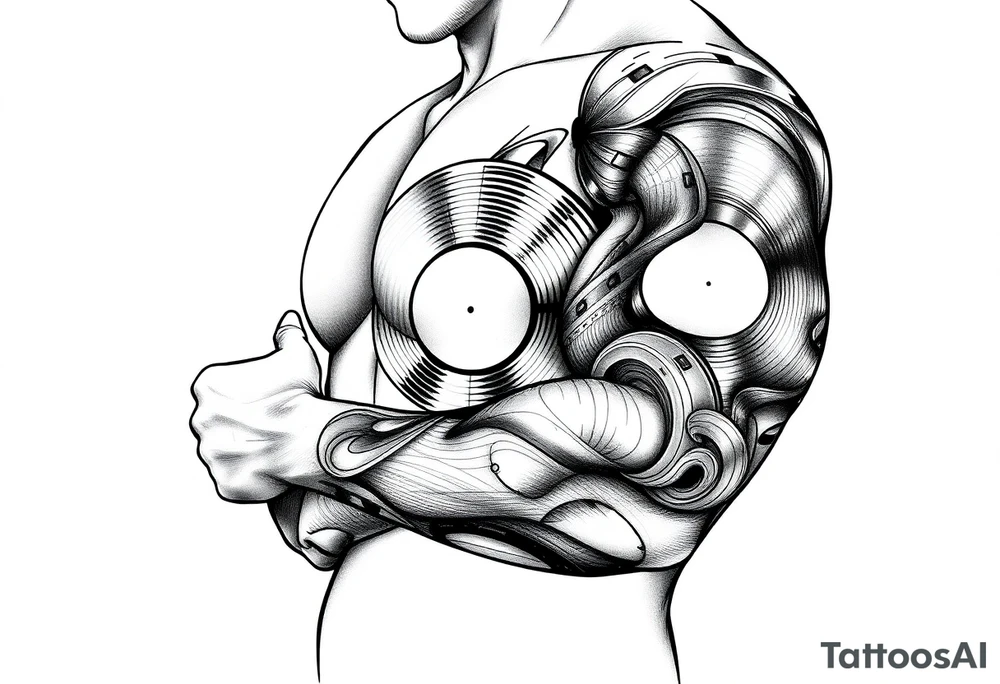 vinyl records tattoo idea