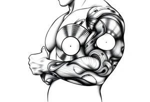 vinyl records tattoo idea