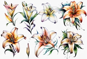 Lilies around the forearm tattoo idea