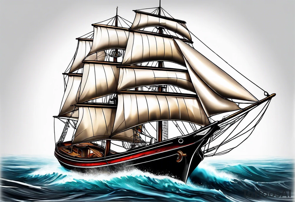 Sail boat tattoo idea