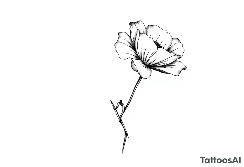Violet and poppy tied together tattoo idea