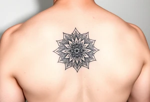 Half arm sleeve - single kidney made of two mandala / geometric designa tattoo idea