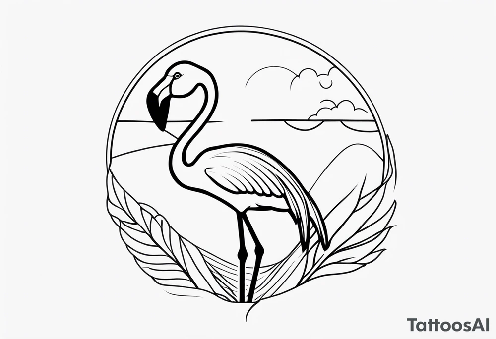 cute flamingo tattoo idea