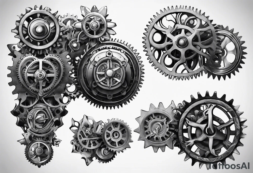 Bio mechanical gears for a sleeve tattoo idea