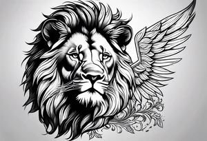 lion wearing crown tattoo idea