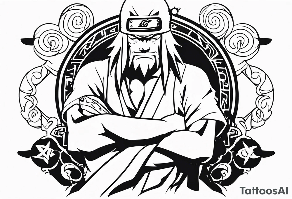 Jiraiya in Sage mode from the anime naruto tattoo idea