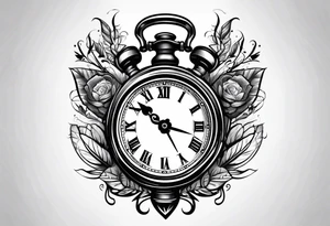 Grenade and clock intertwined tattoo idea