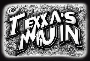 Texas Made in bubble letters tattoo idea