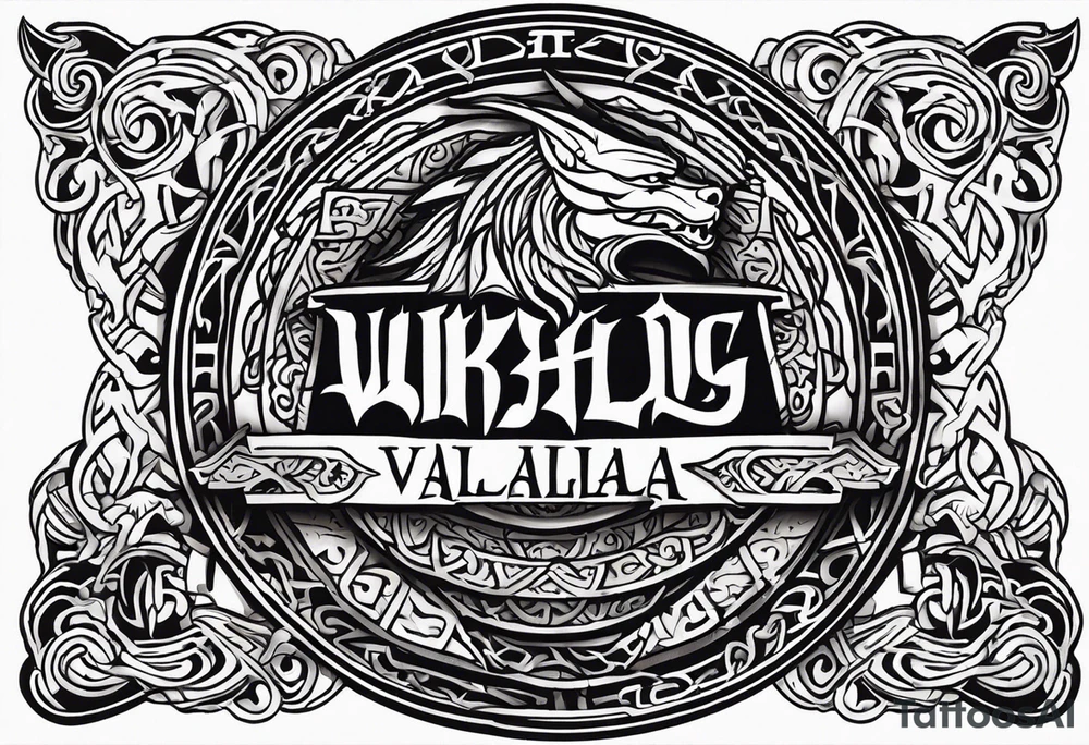 Viking sword Valhalla dragon shield tattoo idea