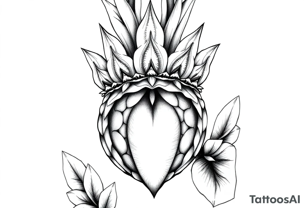 Crown pineapple vagina and anus tattoo idea