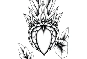 Crown pineapple vagina and anus tattoo idea