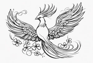 simple pheonix with a tail of shamrocks tattoo idea