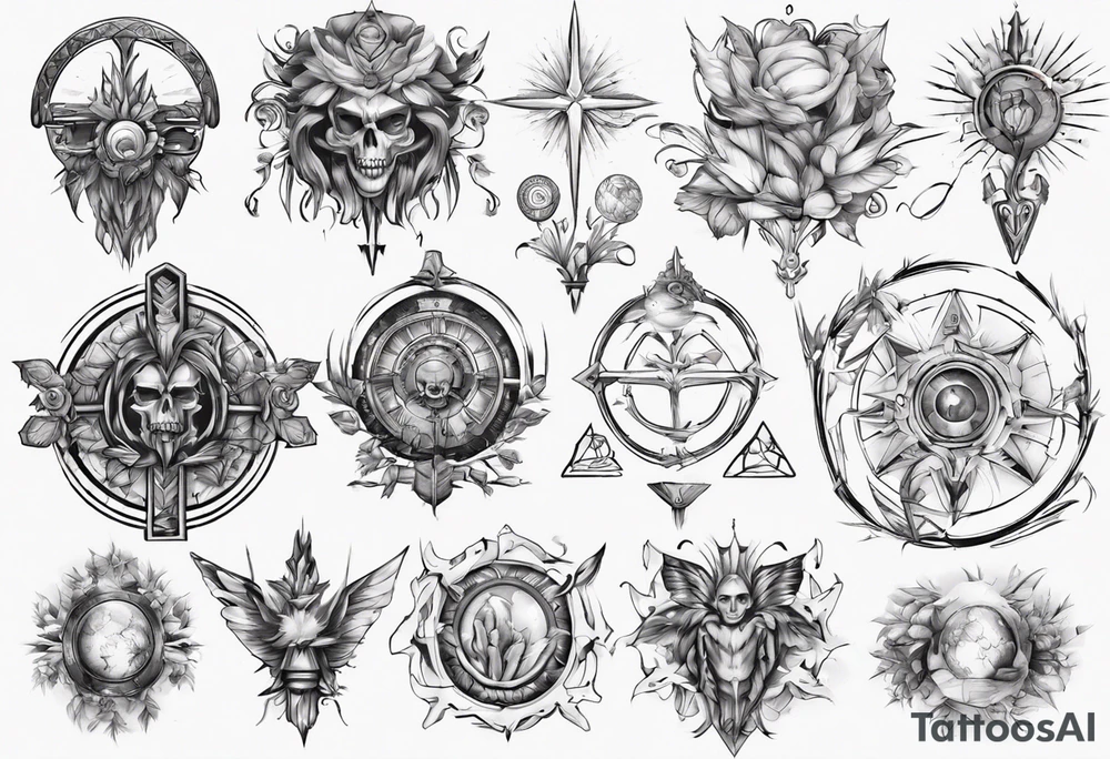 Perceptium in roman style tattoo idea