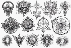 Perceptium in roman style tattoo idea