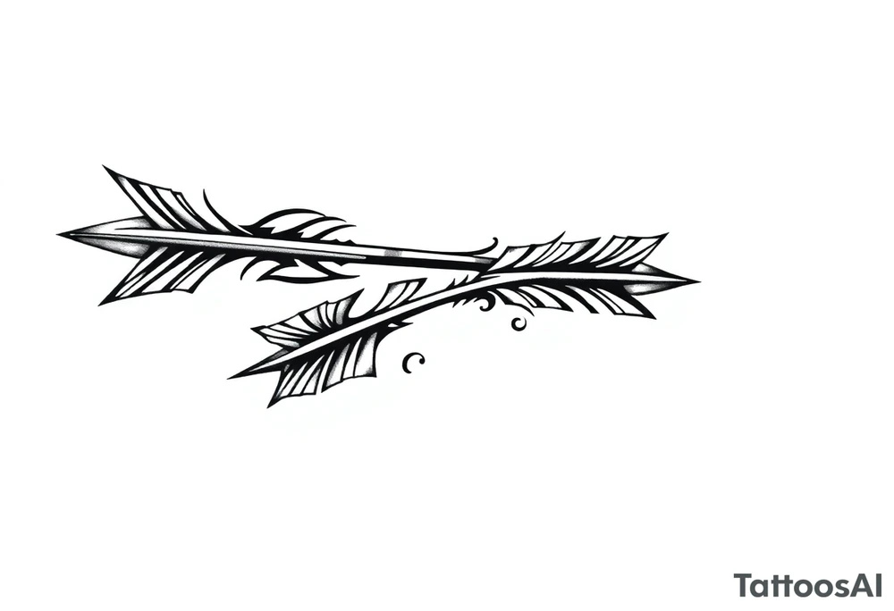 thick  arrow that show down tattoo idea