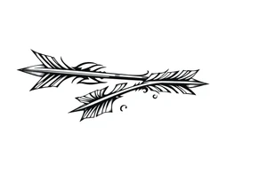 thick  arrow that show down tattoo idea