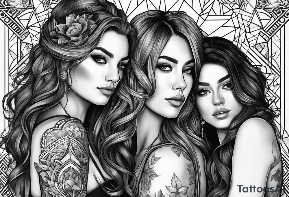 three person side by side. Daughter on the left, mother in the middle, grandmother on the right. tattoo idea