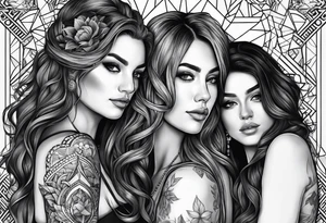 three person side by side. Daughter on the left, mother in the middle, grandmother on the right. tattoo idea