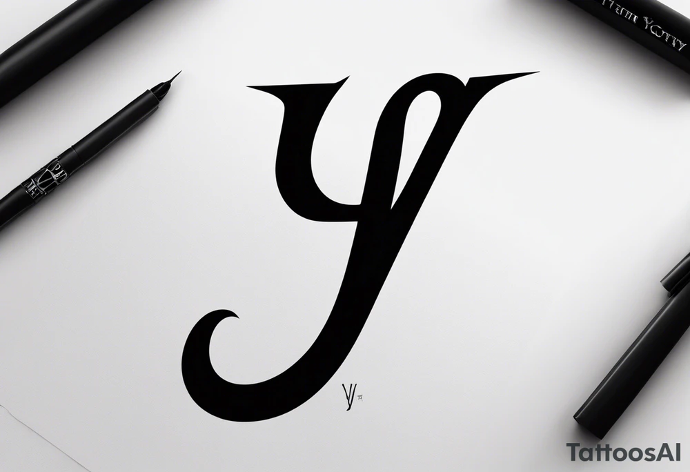 The letter “Y.” For on my bicep. I want the letter to be minimal but oldschool and powerfull tattoo idea