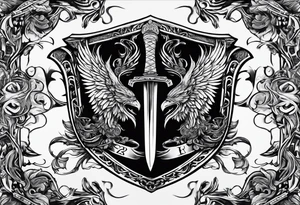 Valhalla steps sword shield axe tattoo idea