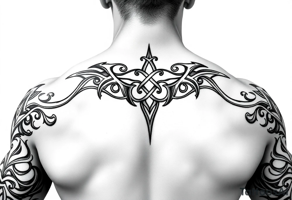 Celtic tribal arm sleeve tattoo idea