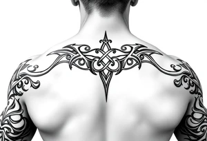 Celtic tribal arm sleeve tattoo idea