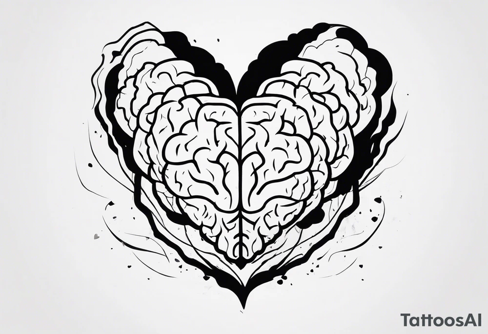 Brain, heart, love, abstract, symbolism, perseverance, heart break makes you strong, worth it, pain makes you stronger, strength tattoo idea