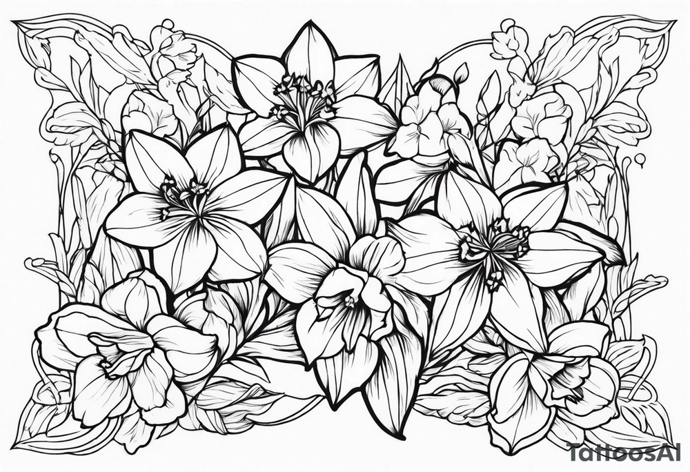 Stars Larkspur, narcissus tattoo idea
