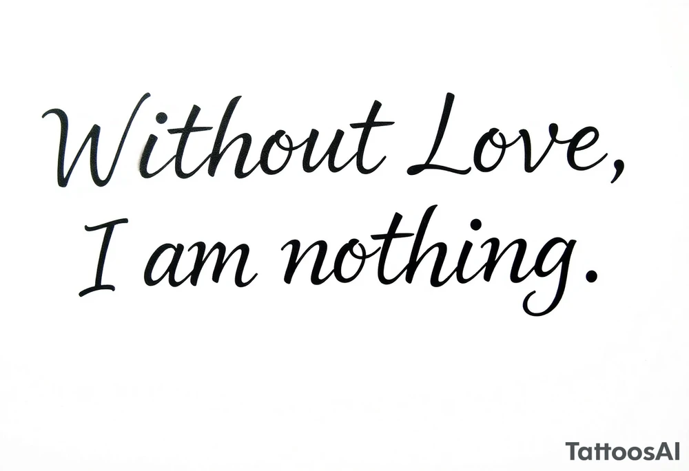 Without Love, I am nothing. tattoo idea