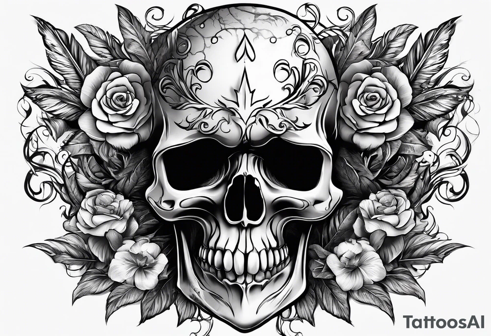 Old dirty skull tattoo idea