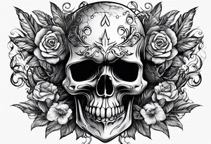 Old dirty skull tattoo idea