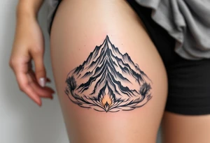 Mount Meru – The cosmic mountain at the center of the universe, often part of traditional Tibetan art. tattoo idea