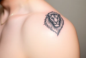 lion on the shoulder tattoo idea