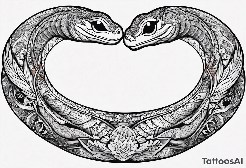 Schlange mit langen körper tattoo idea