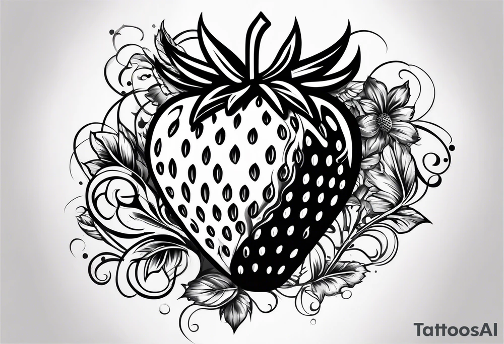 one graffiti style Strawberry tattoo idea