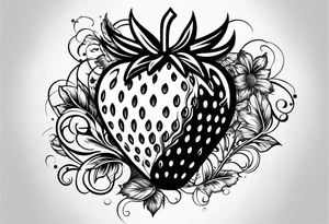 one graffiti style Strawberry tattoo idea