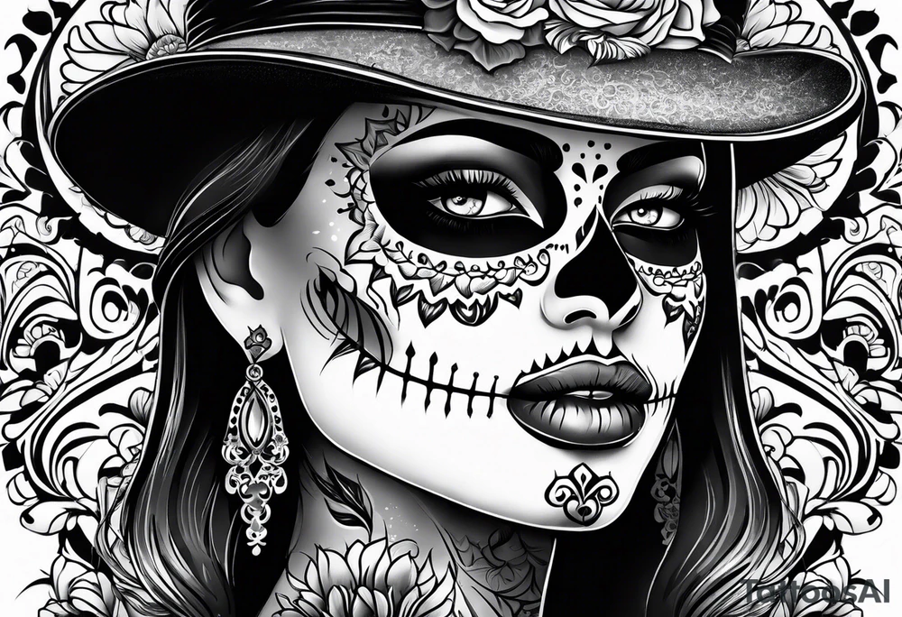 Day of the dead love edition tattoo idea