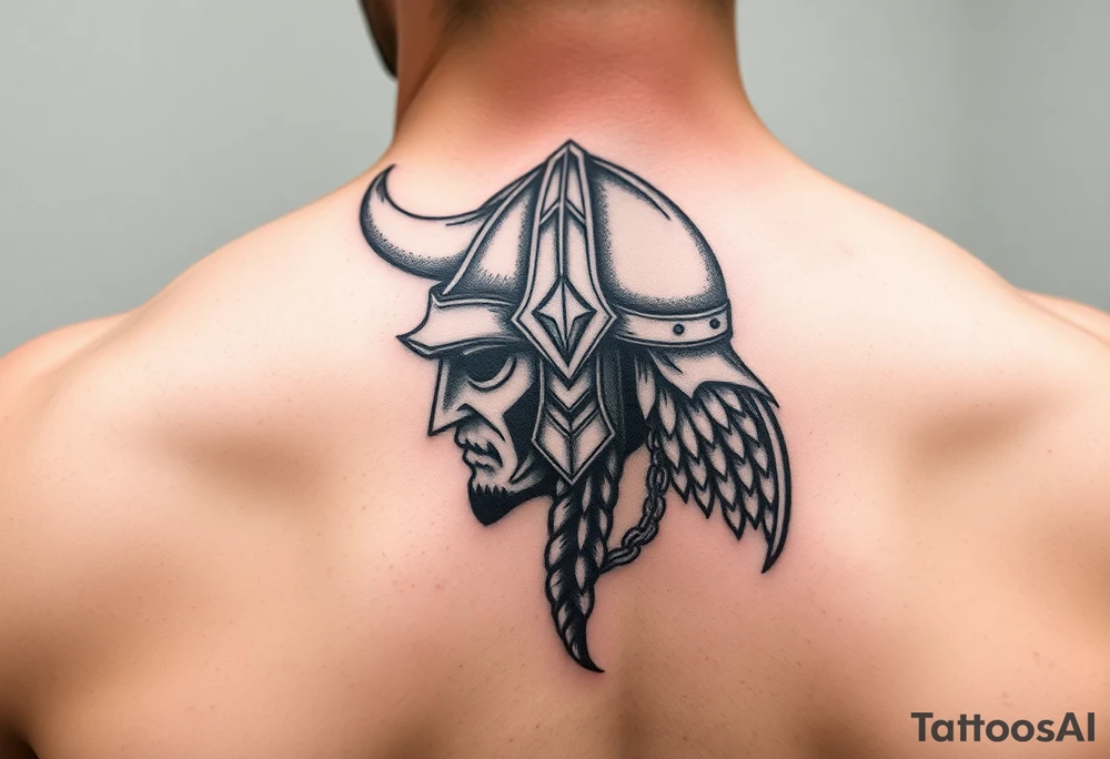Larhe vikings helmet tattoo idea