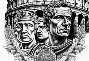 Julius Caesar and Roman colosseum tattoo idea