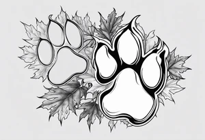 maple, dog paw print tattoo idea