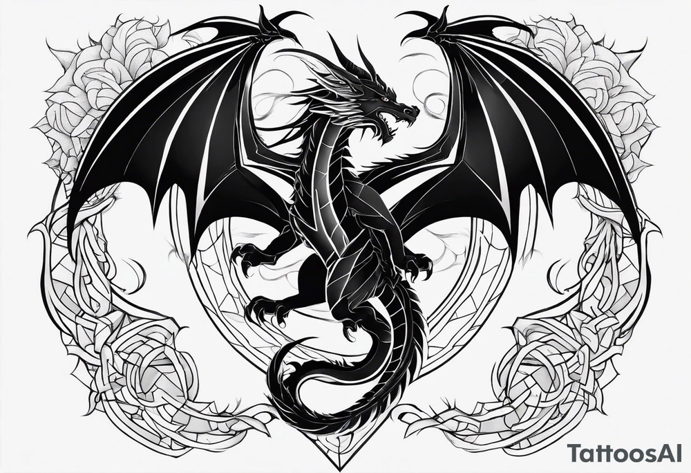 symetrical dragon tattoo idea