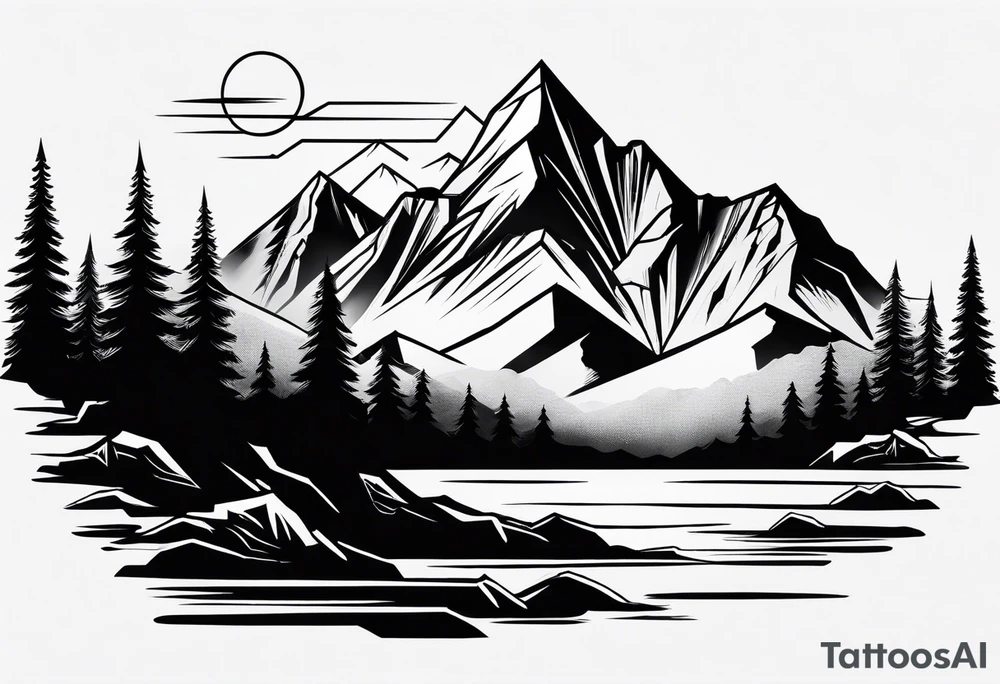 Mountain range silhouette tattoo idea