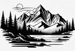 Mountain range silhouette tattoo idea