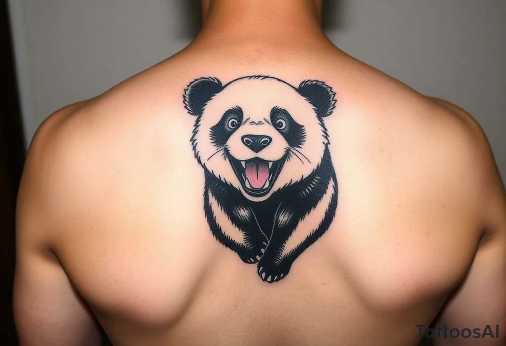 happy panda tattoo idea