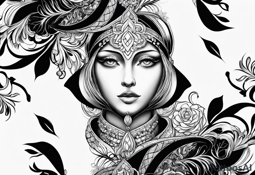 Abstract Chery flovers tattoo idea