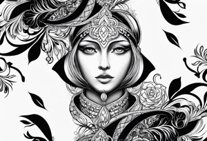 Abstract Chery flovers tattoo idea