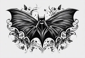 Small Batman symbol with butterflies all around it for a forearm tattoo tattoo idea